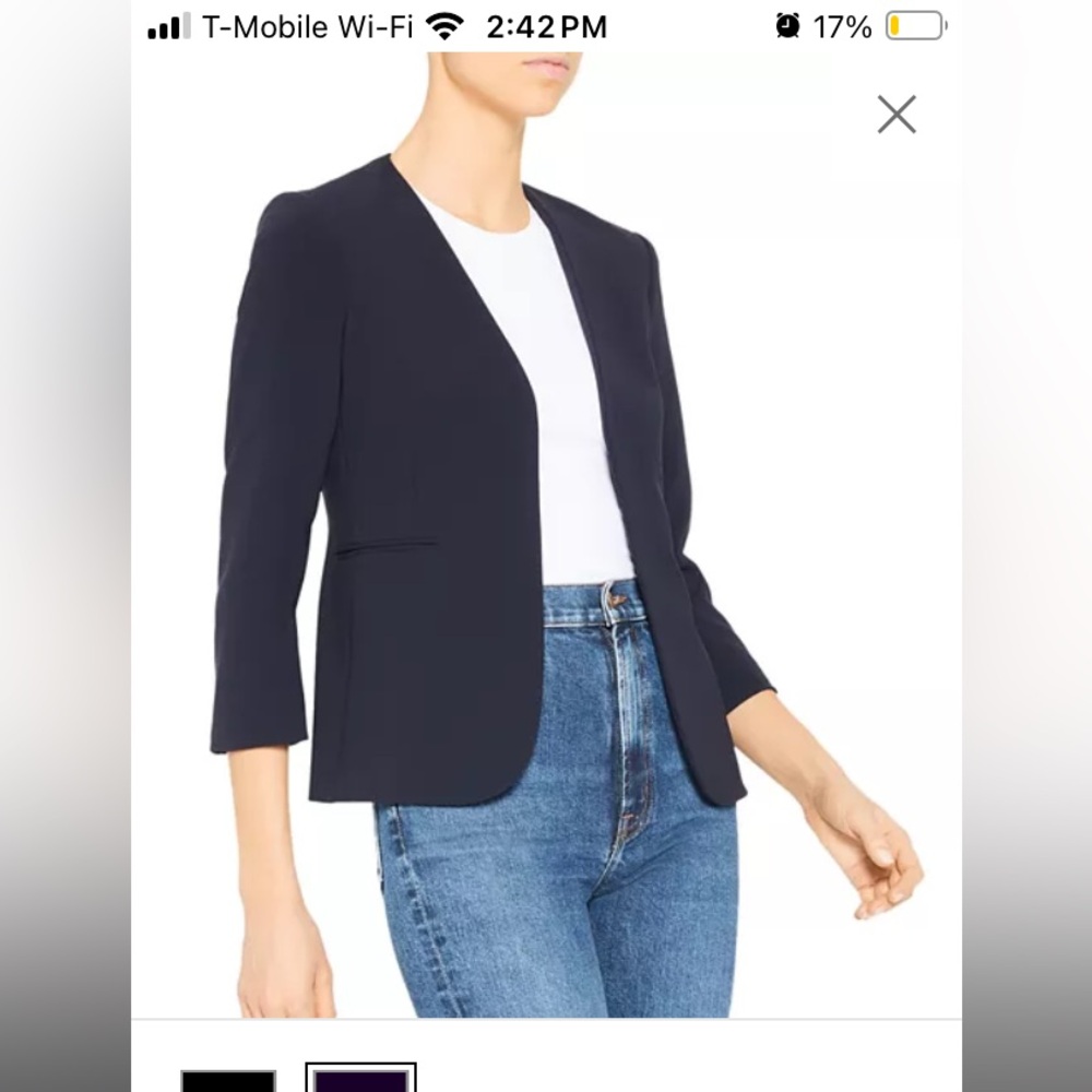 Theory Women's Lindraya Sea Blue Blazer